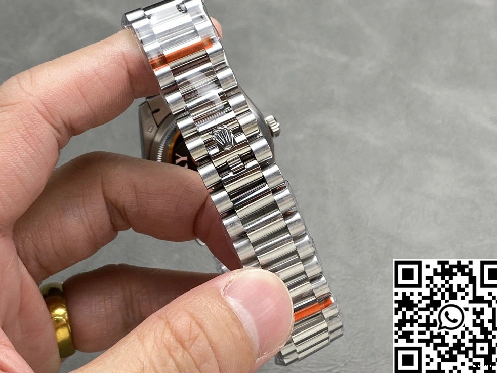 Day Date Steel QF v5 36mm White Dial Rolex M128236-0017 Factory Tungsten 0113